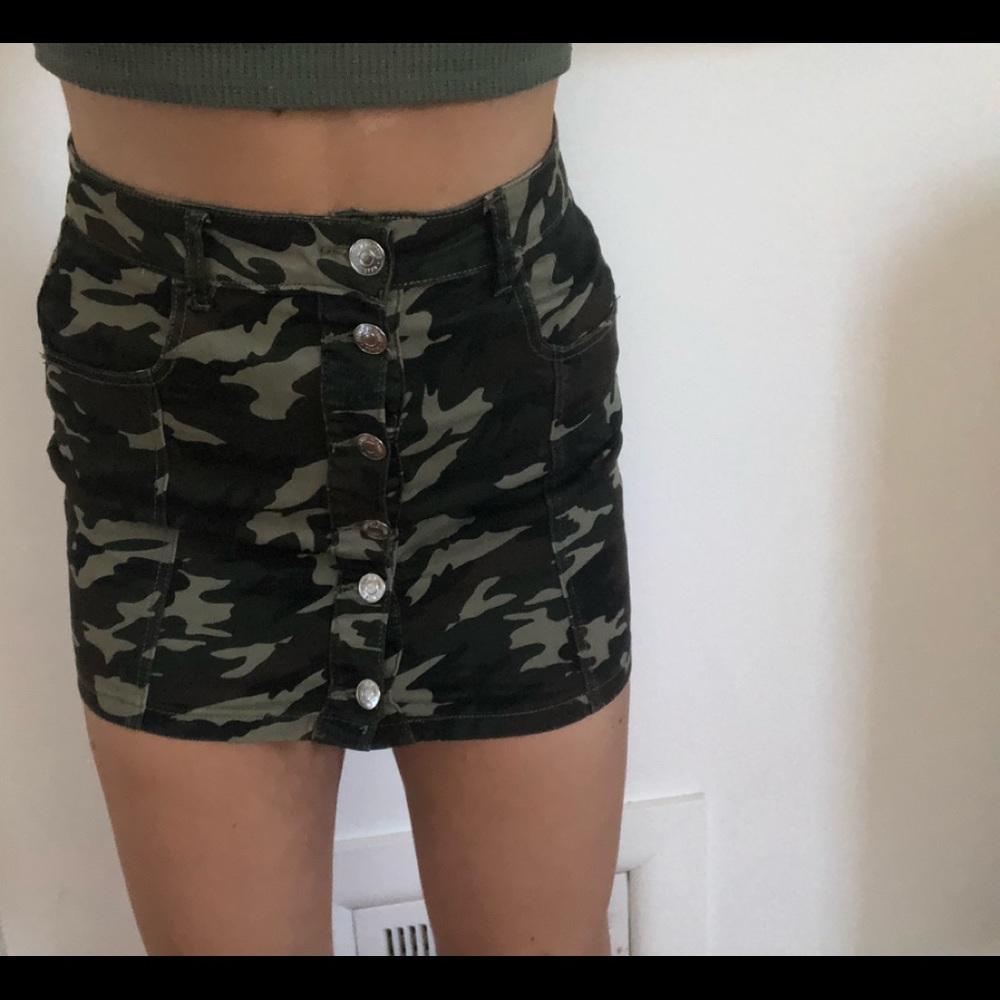 3/$30 camo jean skirt